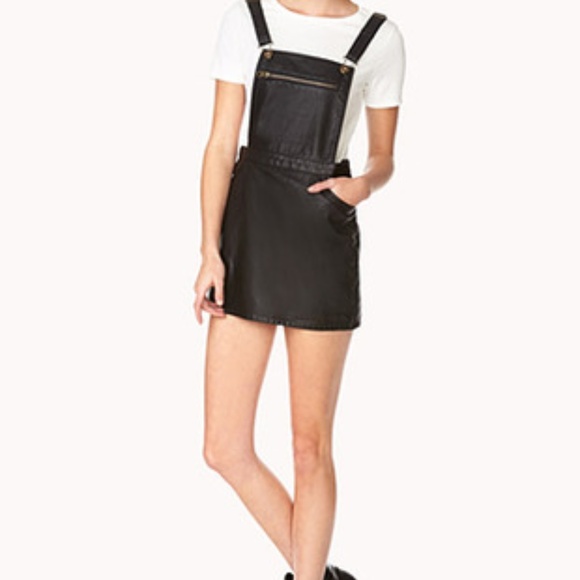 Forever 21 Dresses & Skirts - Faux Leather Overall Dress